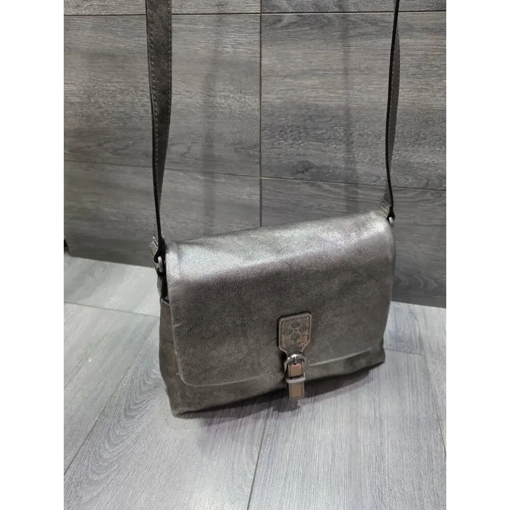 Patricia Nash Mili Leather Medium Flap Crossbody gray bag B000623